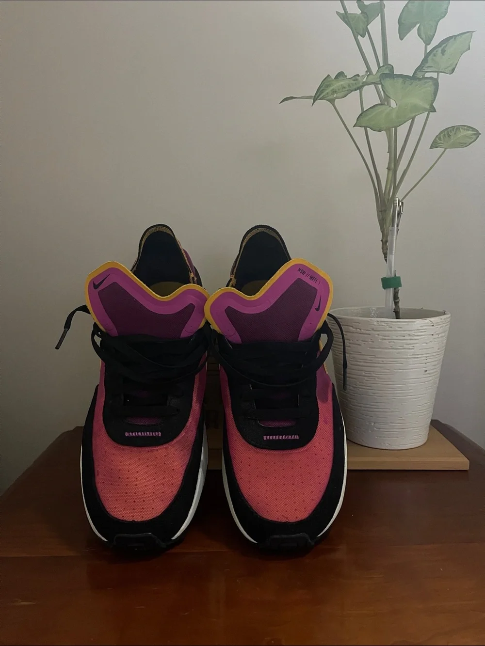 Nike Women’s Pink and Yellow Low-Top Sneakers